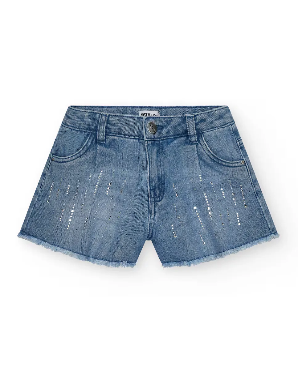 Шорты для девочек с блестящими деталями и необработанным краем Tuc tuc, синий
Шорты для девочек с блестящими деталями и необработанным краем Tuc tuc, синий