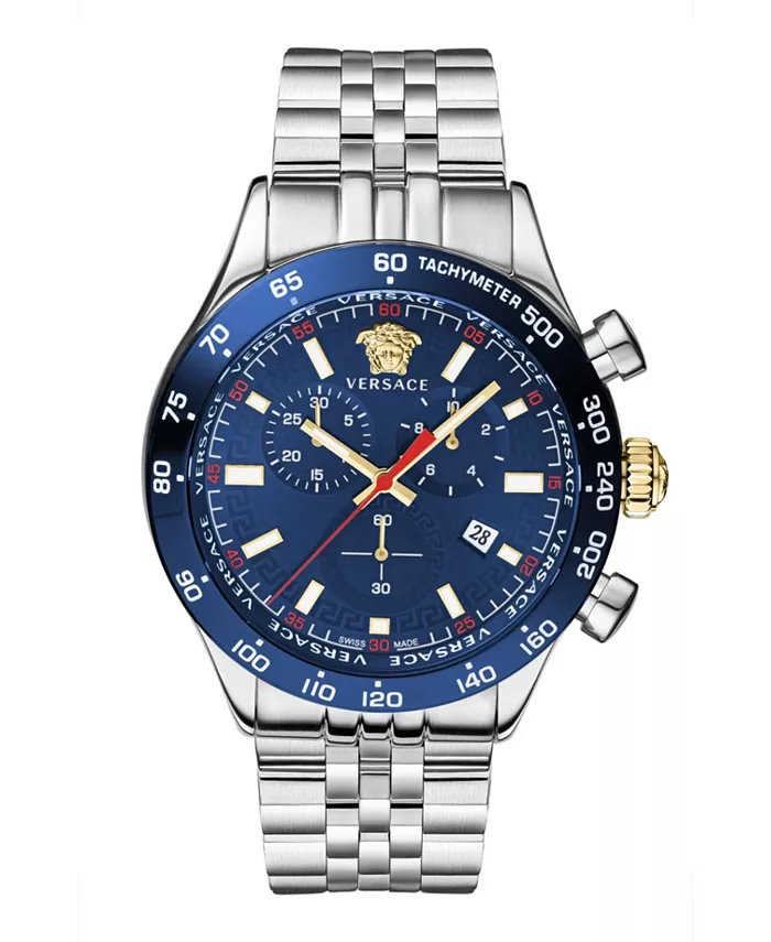 Мужские наручные часы Hellenyium на стальном браслете с серебристым покрытием, 44 мм Versace
Мужские наручные часы Hellenyium на стальном браслете с серебристым покрытием, 44 мм Versace