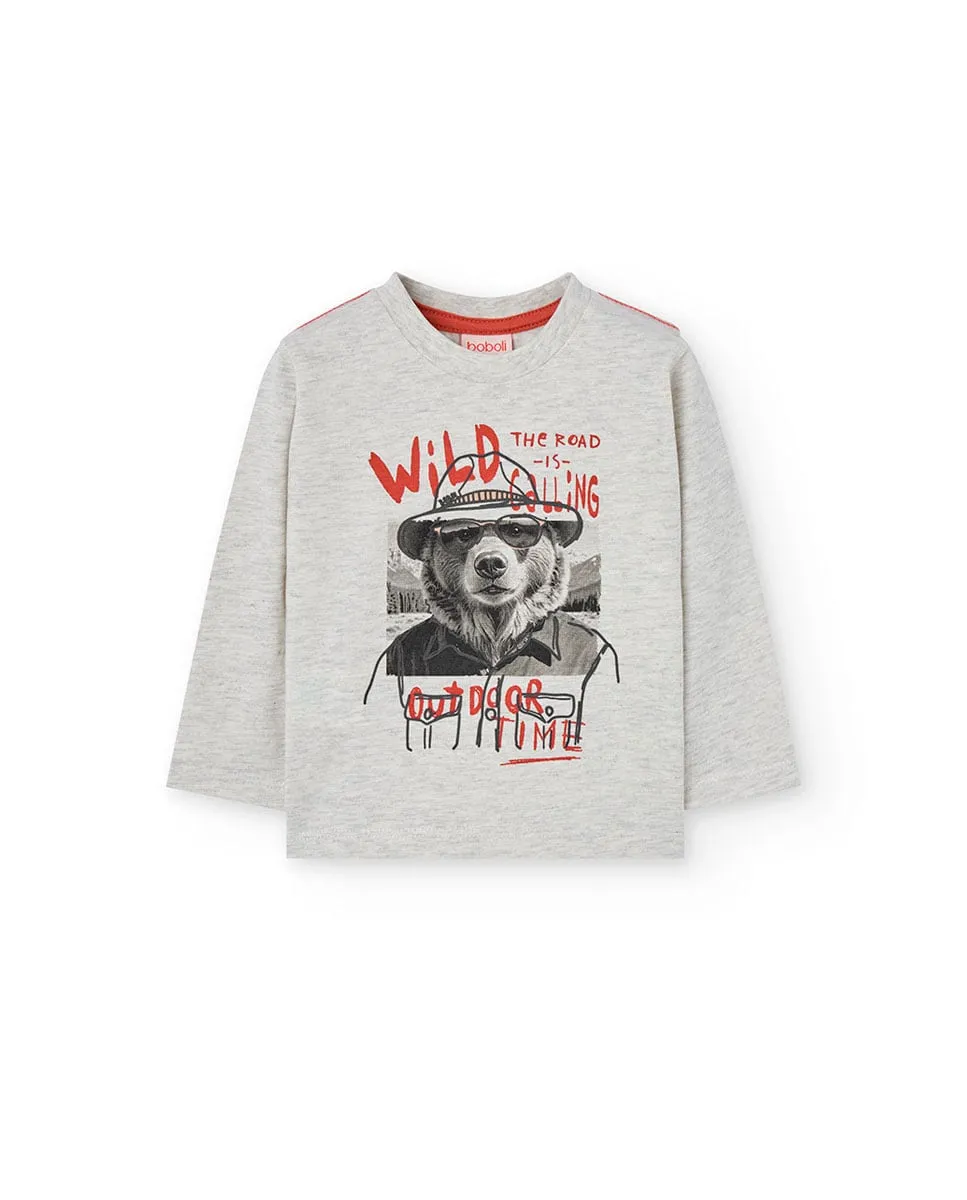 Детская хлопковая футболка с рисунком спереди Boboli, серый
Детская хлопковая футболка с рисунком спереди Boboli, серый