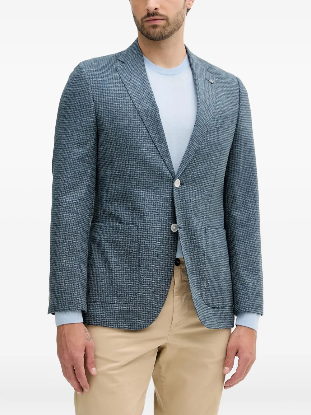 Однобортный пиджак Janson в клетку BOSS, синий
Однобортный пиджак Janson в клетку BOSS, синий