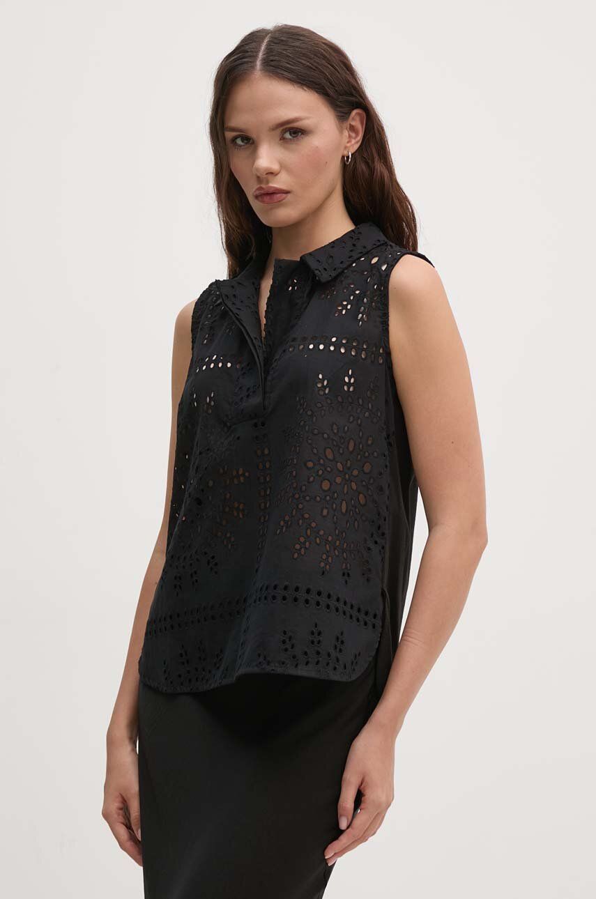 Хлопковая блузка Sandro Ferrone, черный
Хлопковая блузка Sandro Ferrone, черный