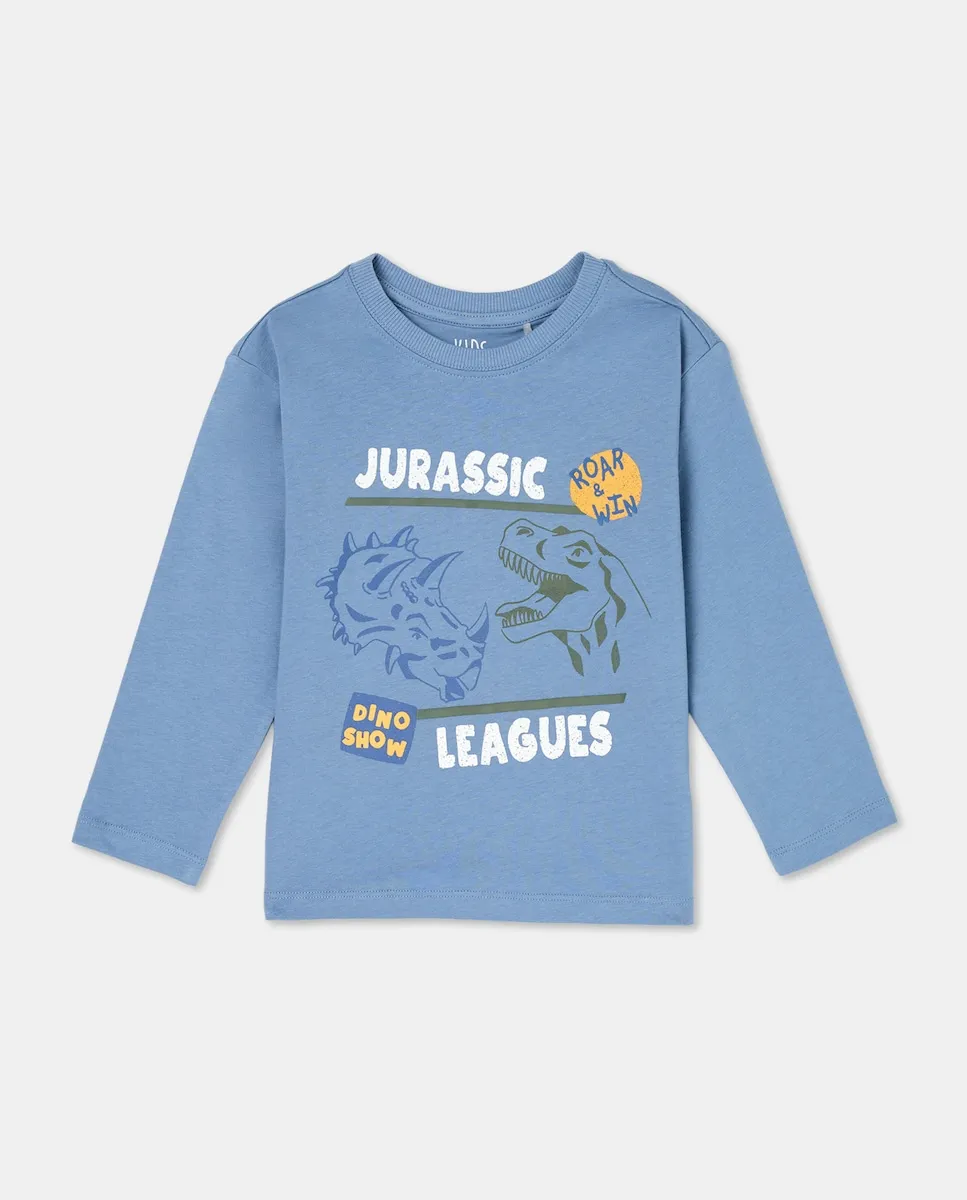 Детская футболка с длинным рукавом с рисунком динозавра Kids El Corte Inglés, синий
Детская футболка с длинным рукавом с рисунком динозавра Kids El Corte Inglés, синий