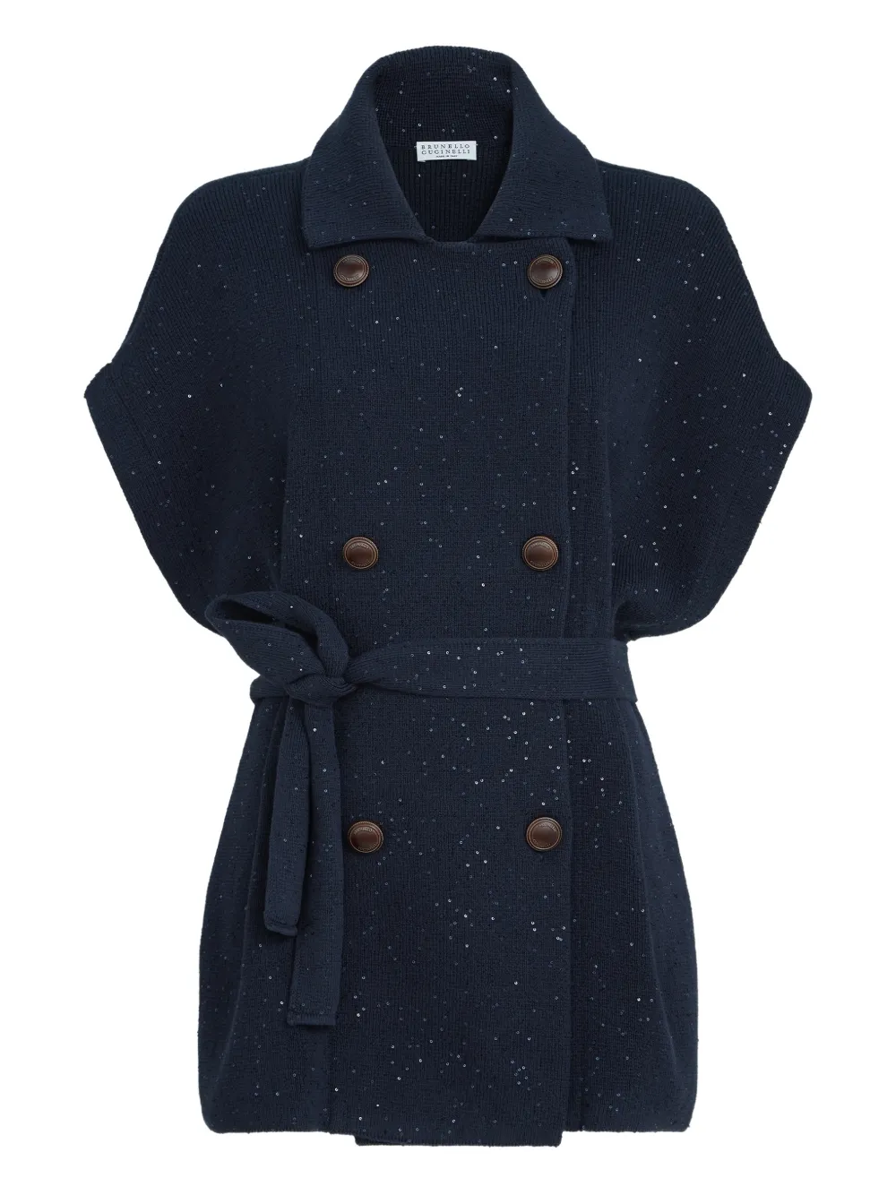 Двубортный жилет с завязками Brunello Cucinelli, синий
Двубортный жилет с завязками Brunello Cucinelli, синий