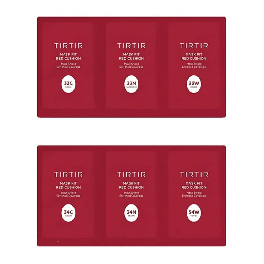 Пробный набор TIRTIR Mask Fit Red Cushion 6 Shade (33C/33N/33W,34C/34N/34W) - набор образцов (6x1 г)
Пробный набор TIRTIR Mask Fit Red Cushion 6 Shade (33C/33N/33W,34C/34N/34W) - набор образцов (6x1 г)