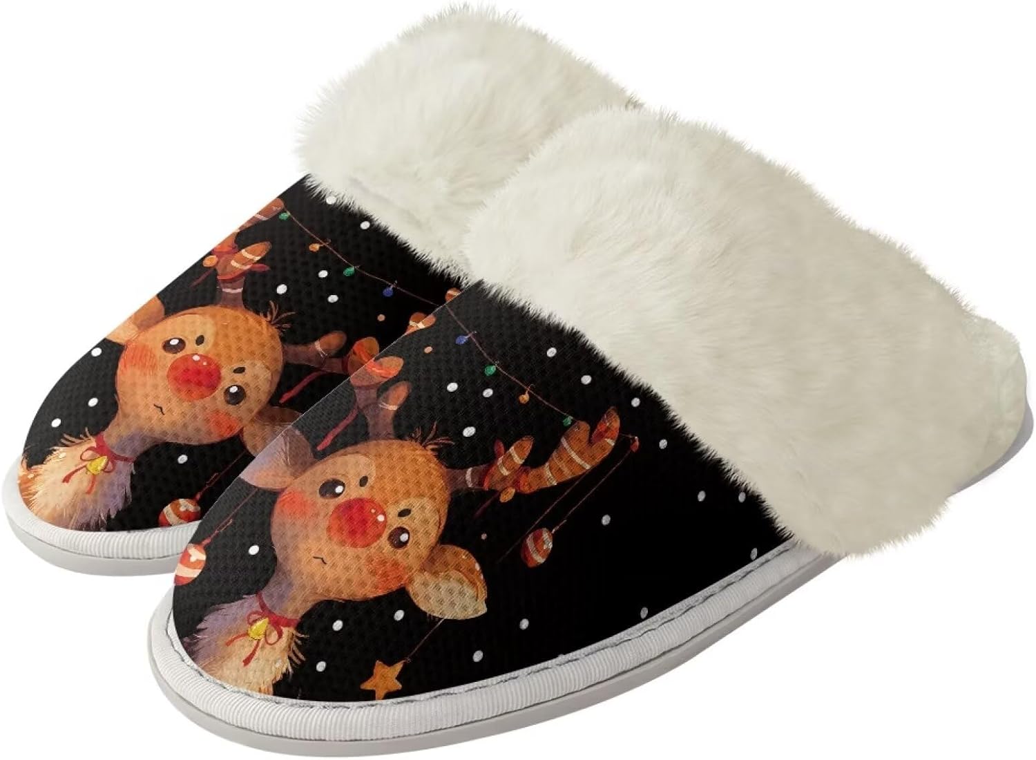 Тапочки Srengjodk из фланелевой хлопковой ткани с меховой окантовкой, домашние тапочки без задника, тапочки для женщин и мужчин, размер 36-47, Cute Reindeer Print
Тапочки Srengjodk из фланелевой хлопковой ткани с меховой окантовкой, домашние тапочки без задника, тапочки для женщин и мужчин, размер 36-47, Cute Reindeer Print