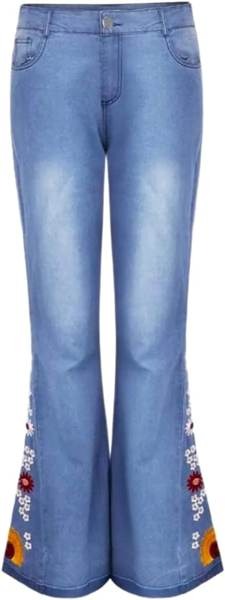 Женские джинсы клеш с вышивкой floral design в цвете light blue SZRXKJ
Женские джинсы клеш с вышивкой floral design в цвете light blue SZRXKJ