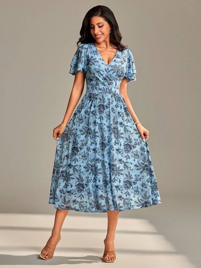 Платье макси с воланами и рукавами из сетки Jolie Moi, Blue Abstract
Платье макси с воланами и рукавами из сетки Jolie Moi, Blue Abstract