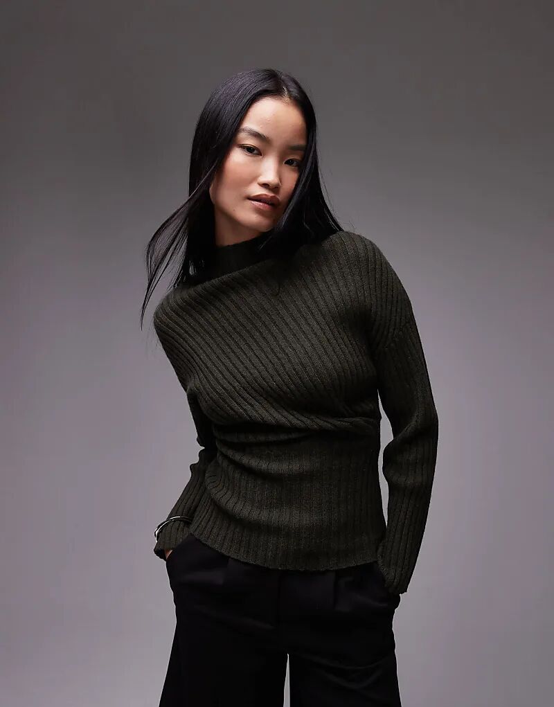 Удлиненный топ ARKET из трикотажного ребристого джемпера с витой драпировкой цвета хаки
Удлиненный топ ARKET из трикотажного ребристого джемпера с витой драпировкой цвета хаки