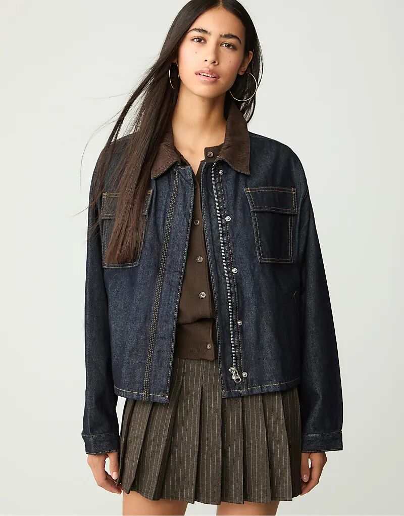 Куртка Stradivarius Contrast из денима цвета «синий с эффектом полоскания»
Куртка Stradivarius Contrast из денима цвета «синий с эффектом полоскания»