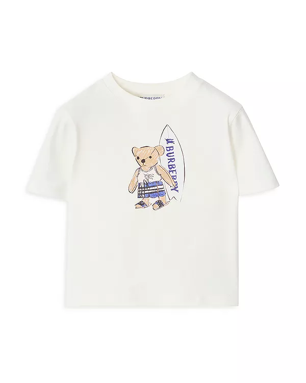 Хлопковая футболка для мальчиков с изображением медведя-серфингиста - для малышей Burberry, белый
Хлопковая футболка для мальчиков с изображением медведя-серфингиста - для малышей Burberry, белый