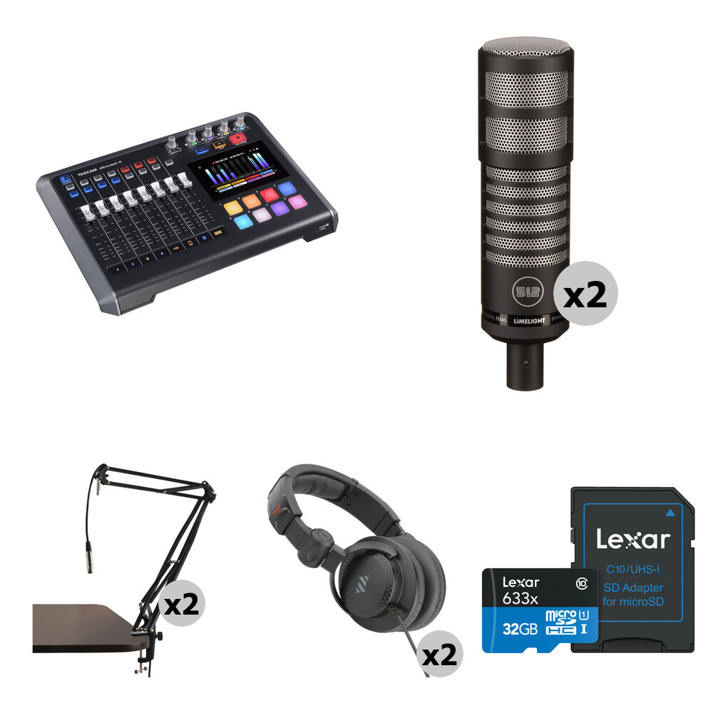 TASCAM Mixcast 4 - бюджетный комплект для подкастов на двоих с микрофоном Limelight, штангой и наушниками
TASCAM Mixcast 4 - бюджетный комплект для подкастов на двоих с микрофоном Limelight, штангой и наушниками