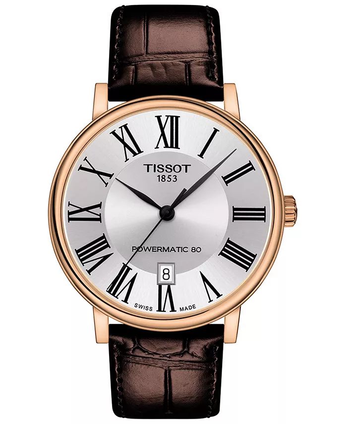 Мужские швейцарские автоматические часы Tissot Carson Premium Powermatic 80 с коричневым кожаным ремешком, 40 мм
Мужские швейцарские автоматические часы Tissot Carson Premium Powermatic 80 с коричневым кожаным ремешком, 40 мм