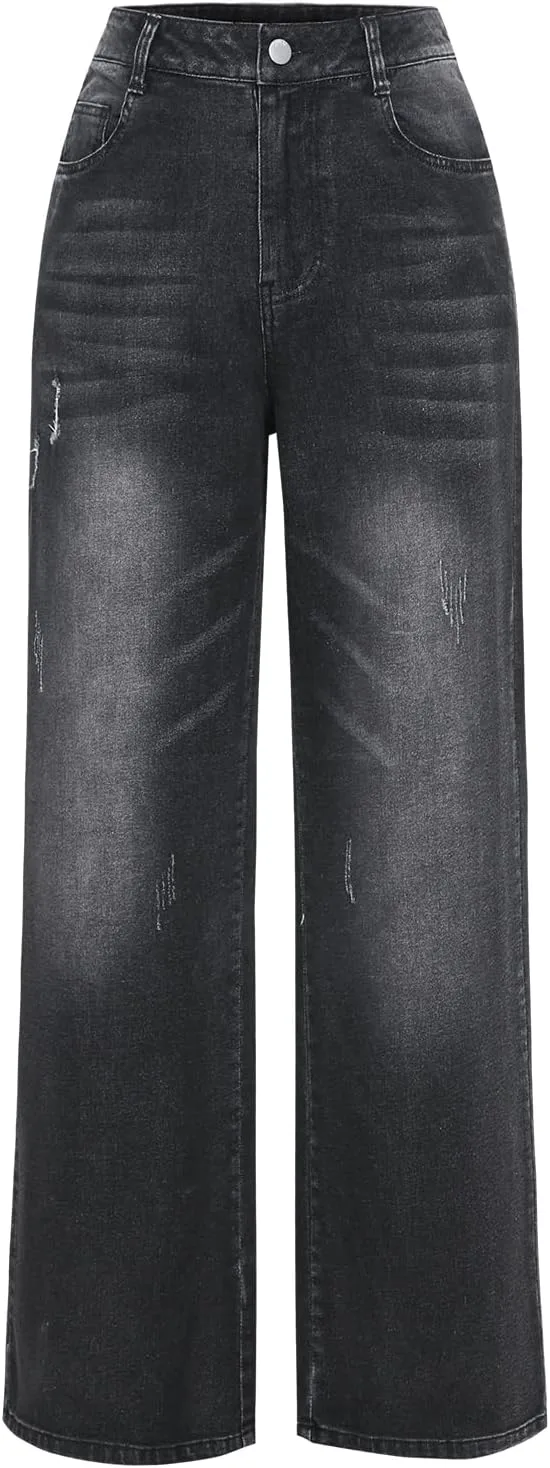 Женские джинсы с высокой талией и прямыми широкими штанинами
Женские джинсы с высокой талией и прямыми широкими штанинами