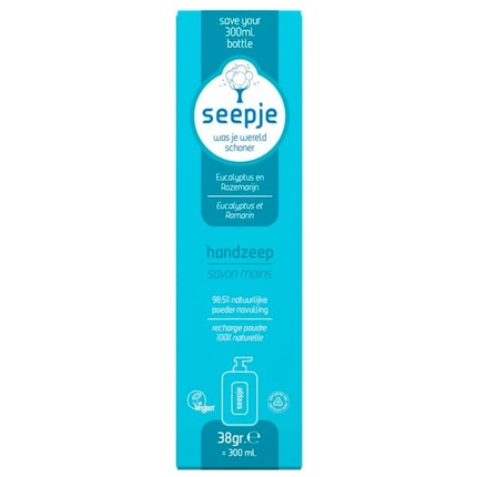 Сменный блок мыла для рук с эвкалиптом и розмарином - 38 грамм Seepje
Сменный блок мыла для рук с эвкалиптом и розмарином - 38 грамм Seepje