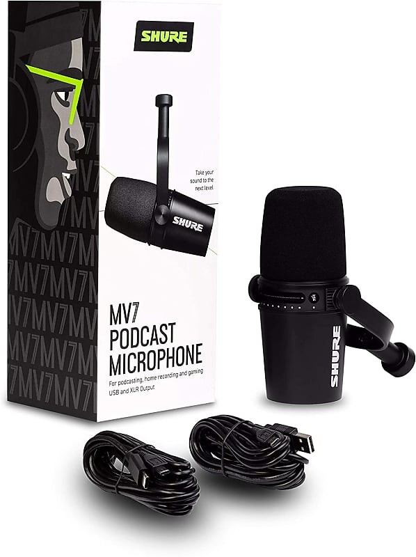 Микрофон для подкастов Shure MV7 USB/XLR Podcast Microphone
Микрофон для подкастов Shure MV7 USB/XLR Podcast Microphone
