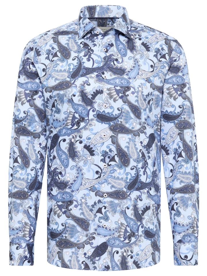 Облегающая рубашка синего цвета Eterna
Облегающая рубашка синего цвета Eterna