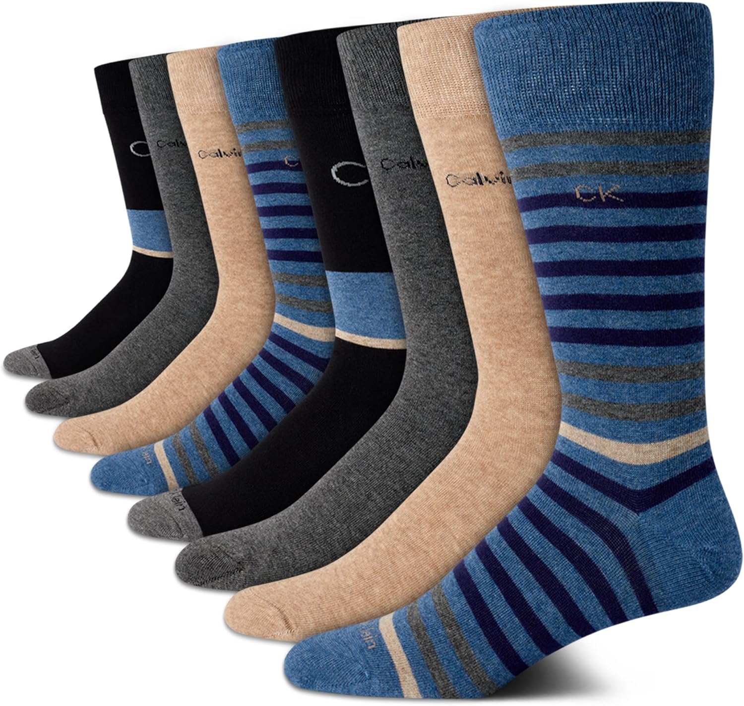 Мужские носки Calvin Klein под повседневную одежду - 8 пар мягких рабочих носков из хлопковой смеси для мужчин, для повседневного делового и официального ношения, Denim Stripe
Мужские носки Calvin Klein под повседневную одежду - 8 пар мягких рабочих носков из хлопковой смеси для мужчин, для повседневного делового и официального ношения, Denim Stripe