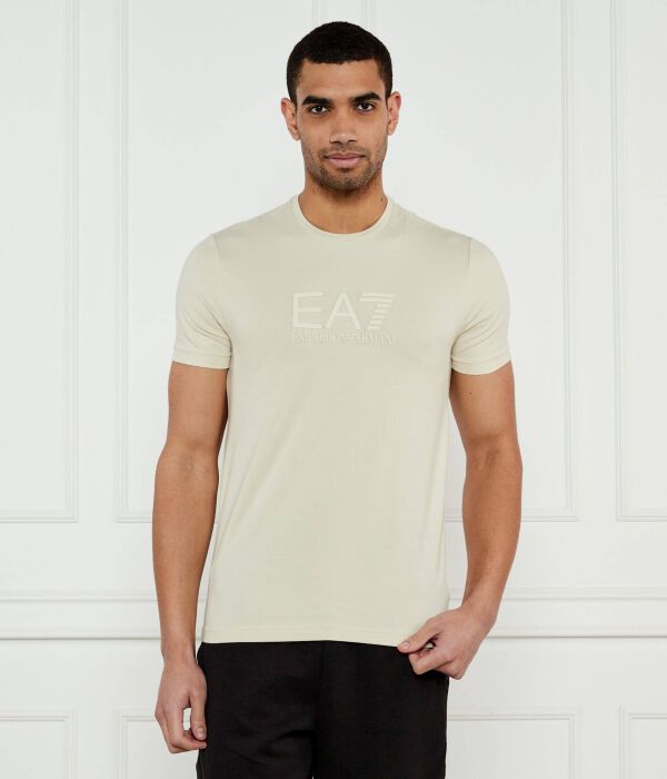 Футболка мужская Ea7 с логотипом бренда, экрю 
Футболка мужская Ea7 с логотипом бренда, экрю