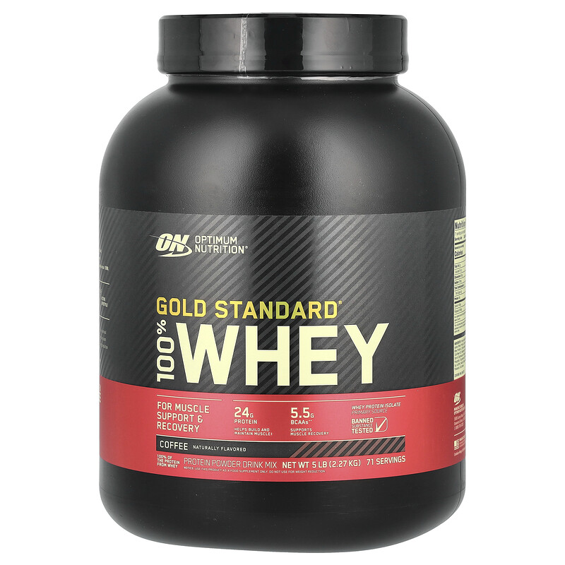 Optimum Nutrition, Gold Standard 100% Whey, кофе, 2,27 кг (5 фунтов)
Optimum Nutrition, Gold Standard 100% Whey, кофе, 2,27 кг (5 фунтов)