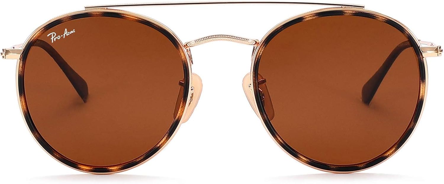 Солнцезащитные очки Pro Acme с двойной перемычкой, круглые, поляризованные, для женщин и мужчин, в стиле ретро, защита от УФ-излучения UV400, ретро-солнцезащитные очки в форме круга, Gold/Brown/Polarized
Солнцезащитные очки Pro Acme с двойной перемычкой, круглые, поляризованные, для женщин и мужчин, в стиле ретро, защита от УФ-излучения UV400, ретро-солнцезащитные очки в форме круга, Gold/Brown/Polarized