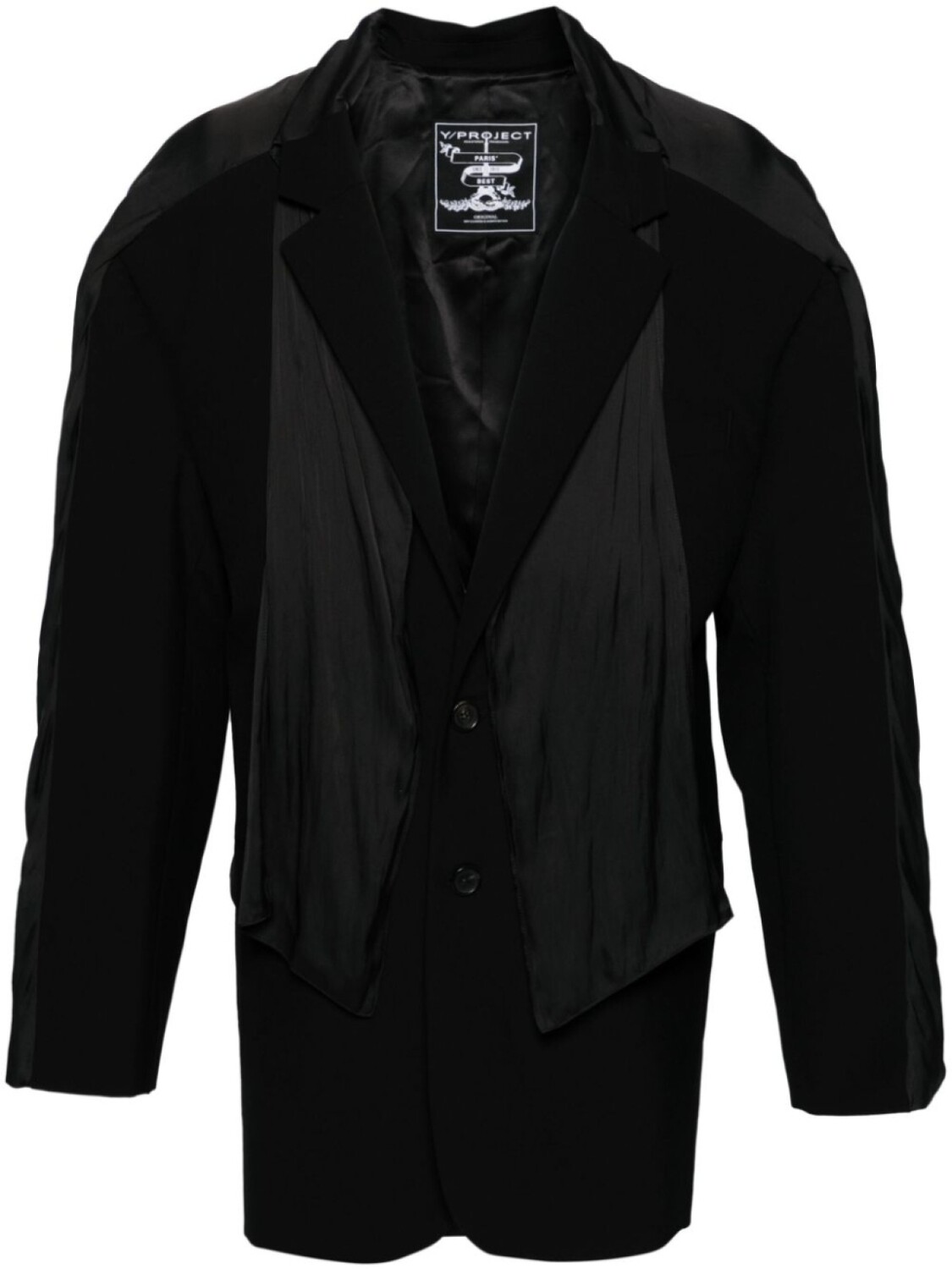 Y/Project однобортный блейзер с шарфом, черный
Y/Project однобортный блейзер с шарфом, черный