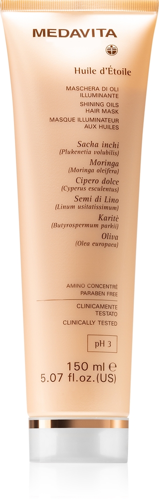 Маска для волос с блестящими маслами Huile d'étolle Medavita, 150 мл
Маска для волос с блестящими маслами Huile d'étolle Medavita, 150 мл