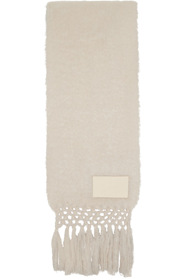 Jil Sander Шарф из шерстяной смеси цвета слоновой кости
Jil Sander Шарф из шерстяной смеси цвета слоновой кости
