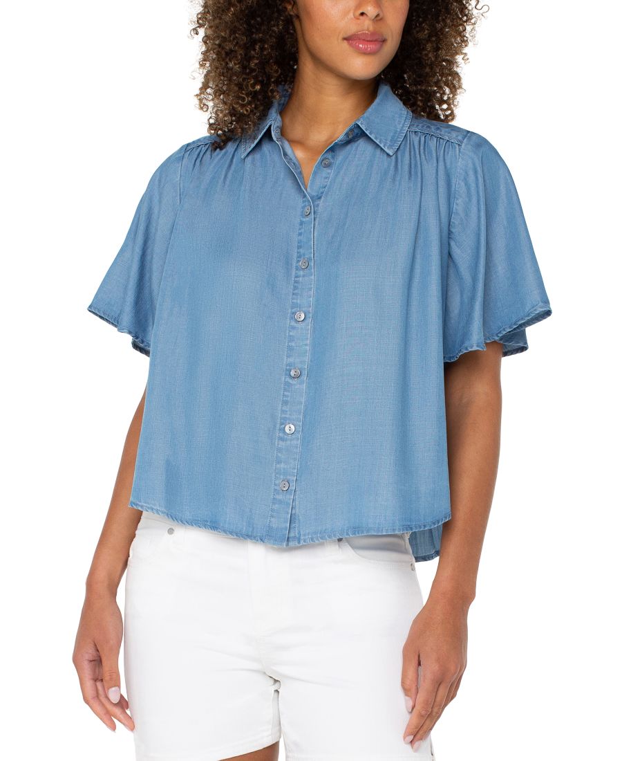 Женская рубашка из шамбре с присборенными плечами, свободного кроя, размеры P/XS-3X Liverpool Los Angeles, Delwood
Женская рубашка из шамбре с присборенными плечами, свободного кроя, размеры P/XS-3X Liverpool Los Angeles, Delwood