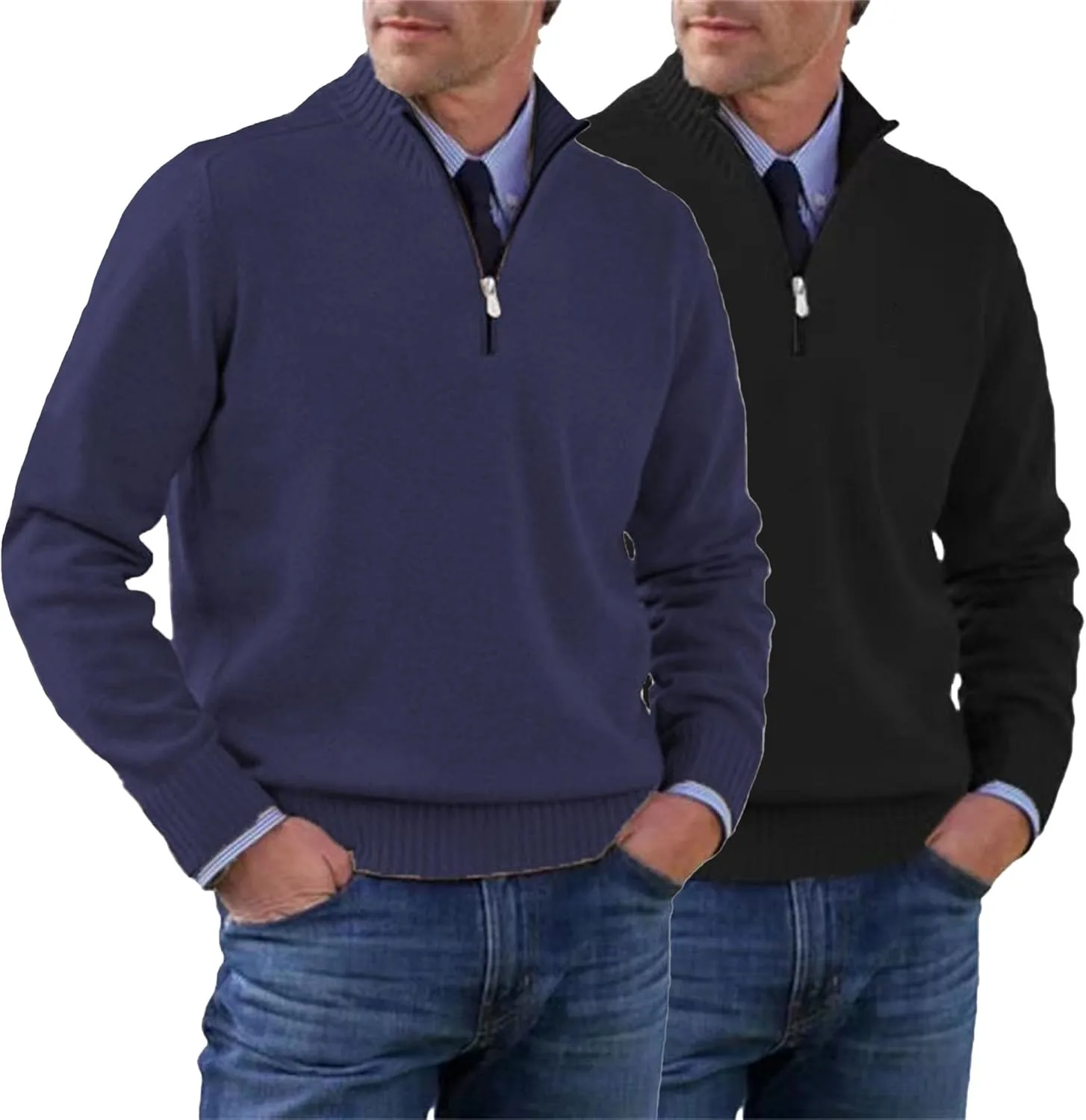 Мужской свитер-поло с четвертью молнии, воротник-стойка, облегающий, легкий QOAAIE
Мужской свитер-поло с четвертью молнии, воротник-стойка, облегающий, легкий QOAAIE