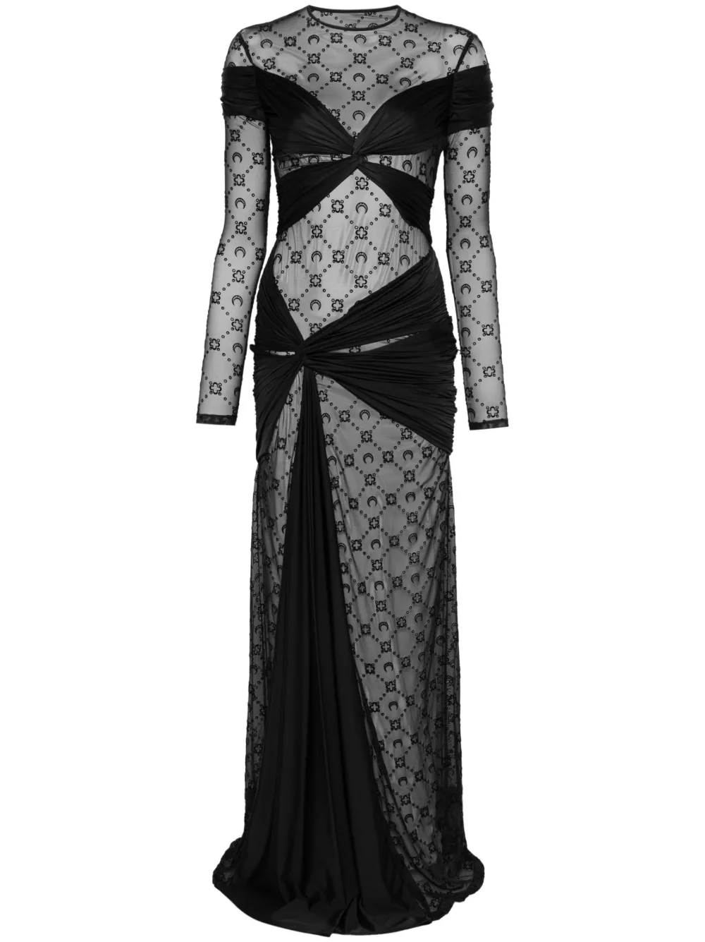 Драпированное платье макси из джерси Marine Serre, черный
Драпированное платье макси из джерси Marine Serre, черный