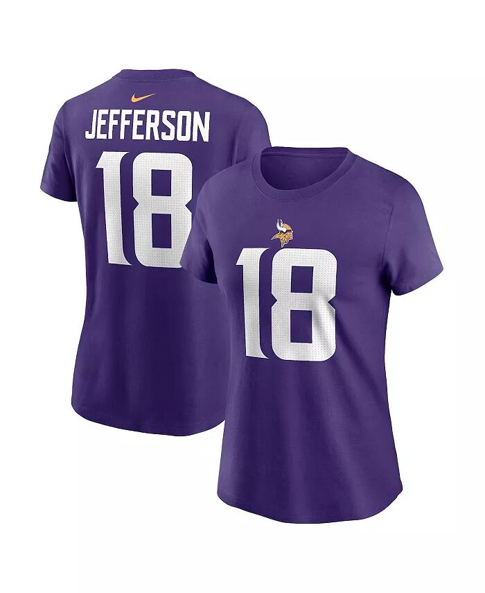 Мужская и женская футболка Джастина Джефферсона с фиолетовым именем игрока Minnesota Vikings и номером Nike
Мужская и женская футболка Джастина Джефферсона с фиолетовым именем игрока Minnesota Vikings и номером Nike