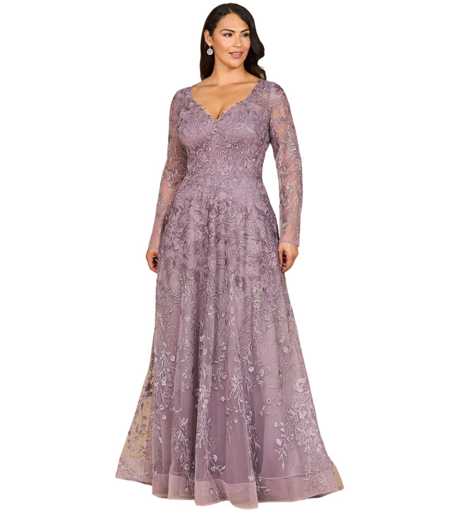 Женское длинное платье с V-образным вырезом и рукавами, с градиентным кружевом Lara, Heather ombre
Женское длинное платье с V-образным вырезом и рукавами, с градиентным кружевом Lara, Heather ombre