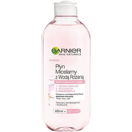 Мицеллярный флюид с розовой водой для сияющей кожи, 400 мл Garnier, Skin Naturals
Мицеллярный флюид с розовой водой для сияющей кожи, 400 мл Garnier, Skin Naturals