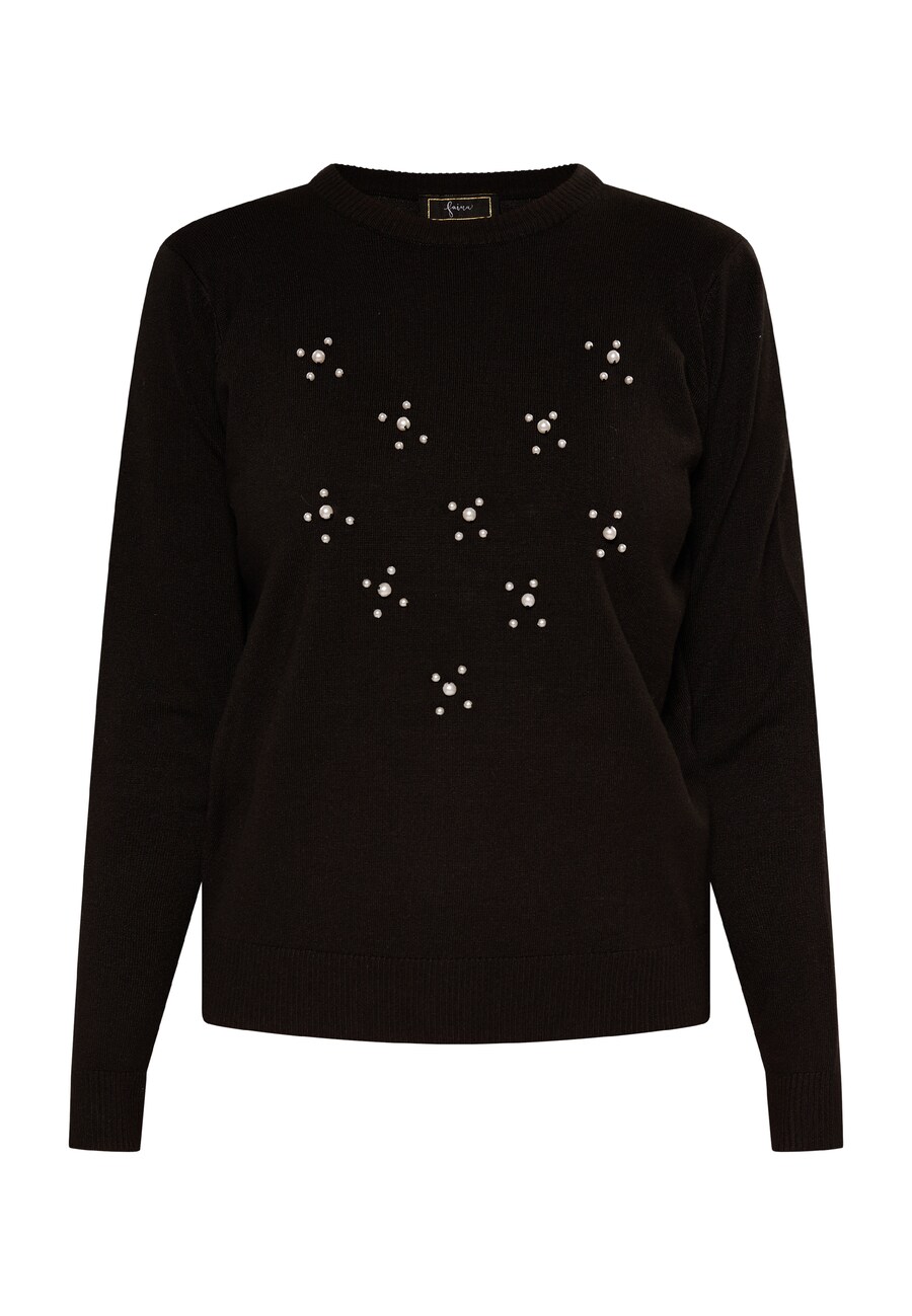 Тонкий вязаный свитер faina Sweater, черный
Тонкий вязаный свитер faina Sweater, черный