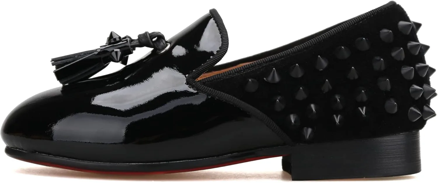 Детские туфли FERUCCI для мальчиков, черные с шипами, кожаные с кисточками, для свадеб, гала, вечеринок и торжественных мероприятий, черный
Детские туфли FERUCCI для мальчиков, черные с шипами, кожаные с кисточками, для свадеб, гала, вечеринок и торжественных мероприятий, черный