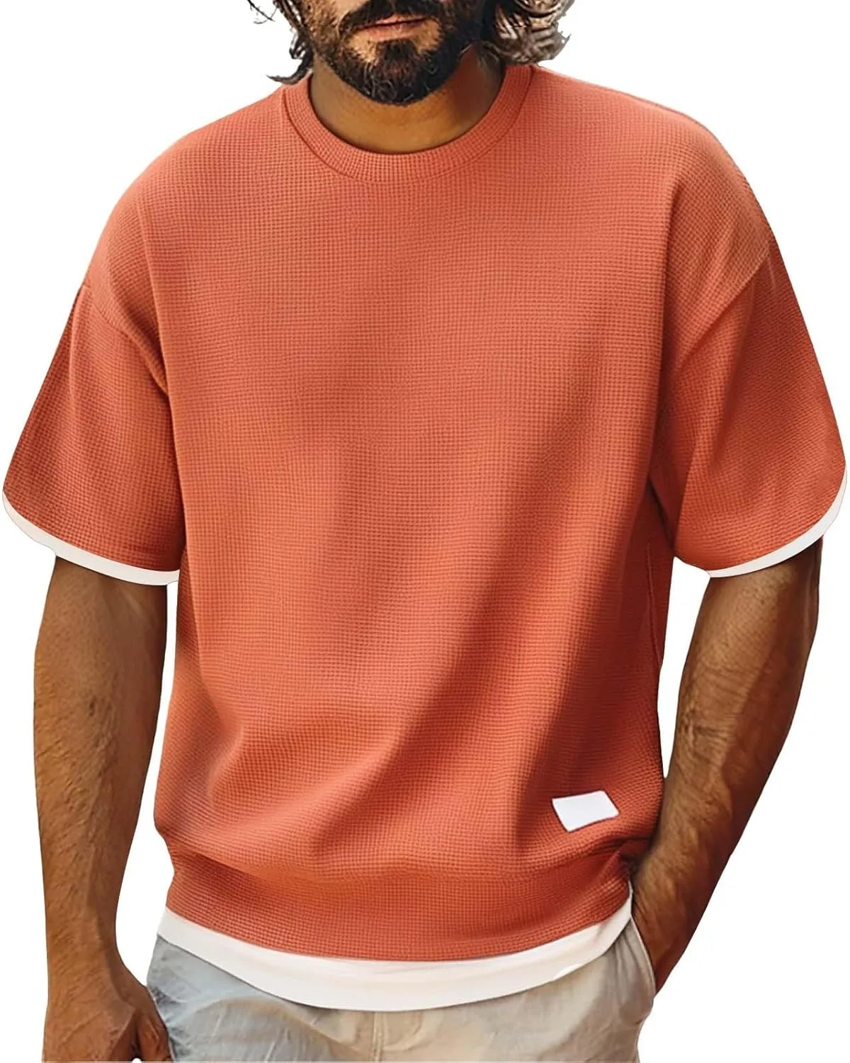 Футболка летняя мужская Waffle Knitted, короткий рукав, свободный крой
Футболка летняя мужская Waffle Knitted, короткий рукав, свободный крой