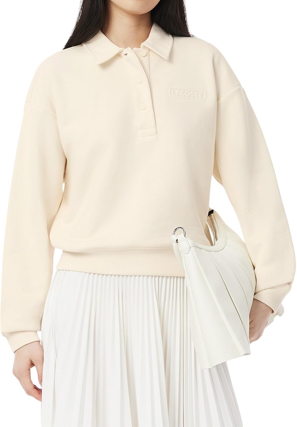 Толстовка Lacoste womens Polo Collar Sweatshirt, Off-White
Толстовка Lacoste womens Polo Collar Sweatshirt, Off-White
