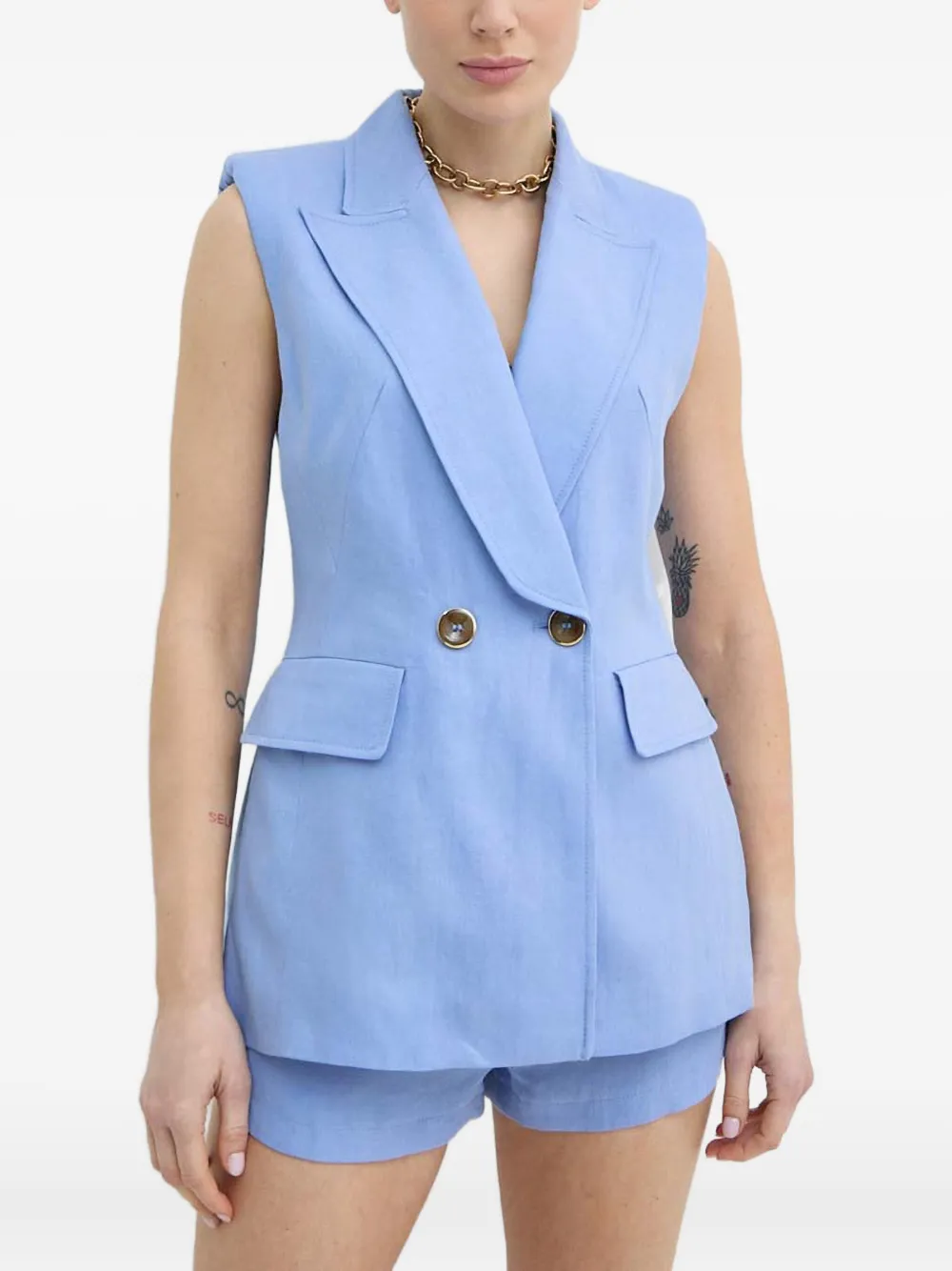 Двубортный топ без рукавов LUISA SPAGNOLI, синий
Двубортный топ без рукавов LUISA SPAGNOLI, синий