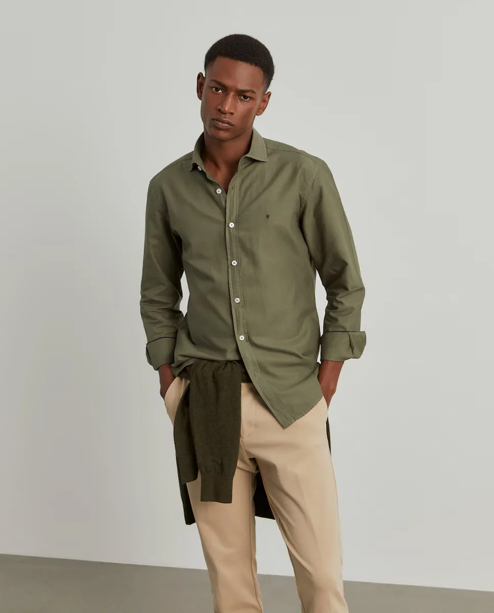 Мужская однотонная рубашка из хлопка, облегающего кроя, зеленого цвета Lion of Porches, зеленый
Мужская однотонная рубашка из хлопка, облегающего кроя, зеленого цвета Lion of Porches, зеленый