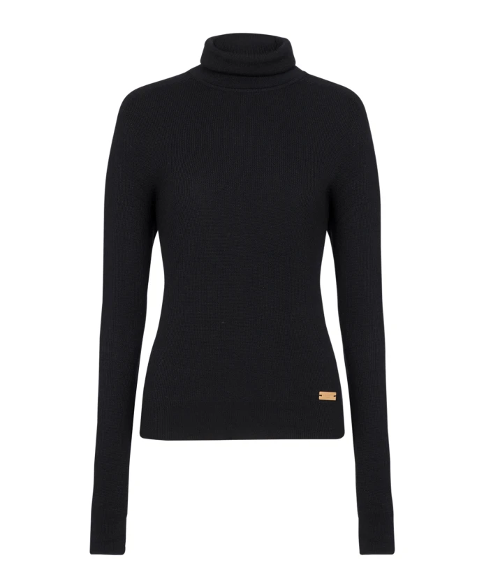 Вязаный свитер с высоким воротником Balmain, черный
Вязаный свитер с высоким воротником Balmain, черный