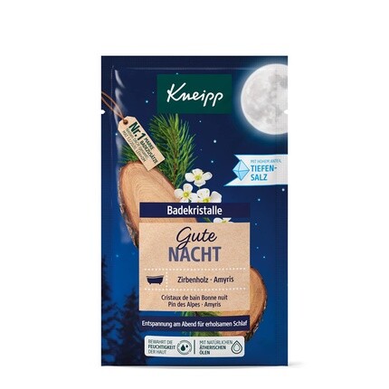 Кристаллы для ванны Good Night с чистой глубокой солью из солевого раствора Луизенхолла и эфирными маслами кедровой сосны и амириса 60 г, Kneipp
Кристаллы для ванны Good Night с чистой глубокой солью из солевого раствора Луизенхолла и эфирными маслами кедровой сосны и амириса 60 г, Kneipp