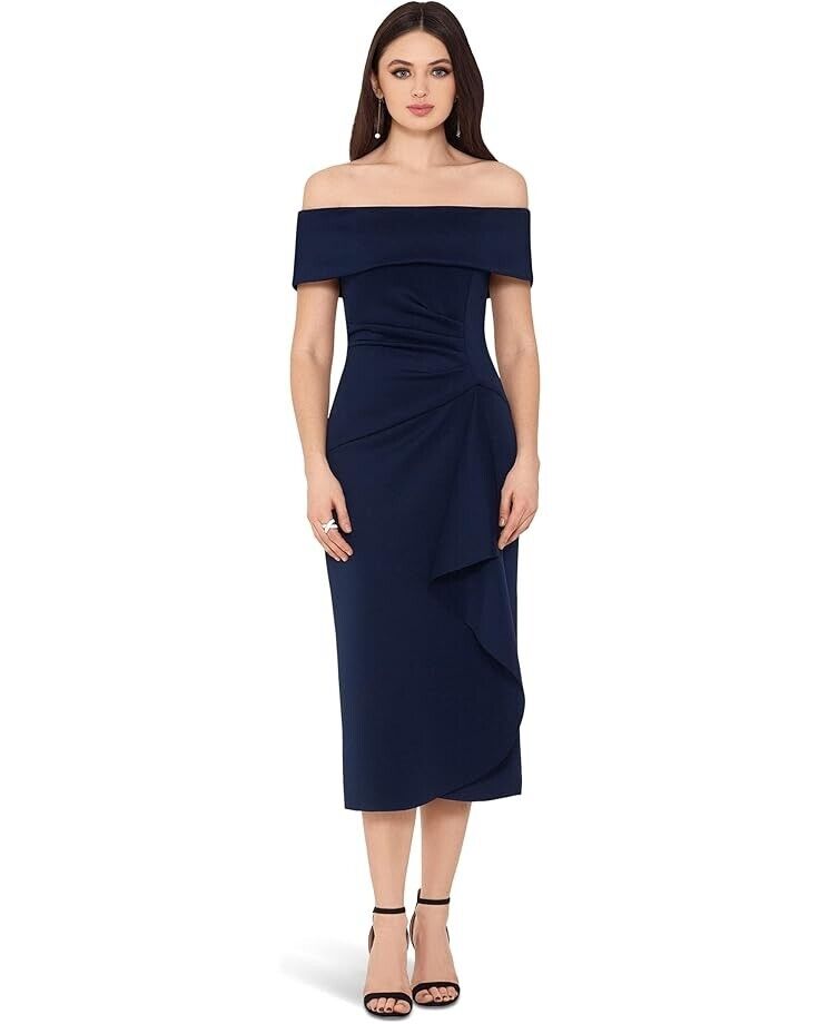 Xscape Платье с запахом и драпировкой на плече, синий
Xscape Платье с запахом и драпировкой на плече, синий