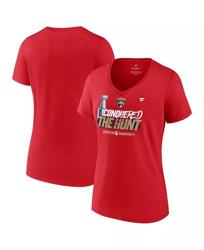 Женская красная футболка Florida Panthers 2024 Stanley Cup Champions Celebration с V-образным вырезом Fanatics
Женская красная футболка Florida Panthers 2024 Stanley Cup Champions Celebration с V-образным вырезом Fanatics