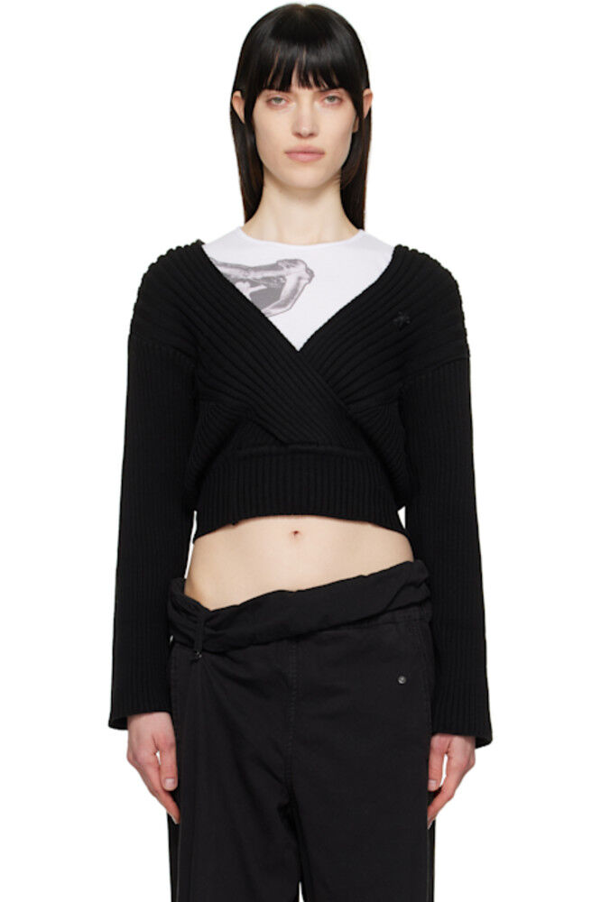 Черный свитер-пуловер с ребристым узором «крест-накрест» OPEN YY
Черный свитер-пуловер с ребристым узором «крест-накрест» OPEN YY