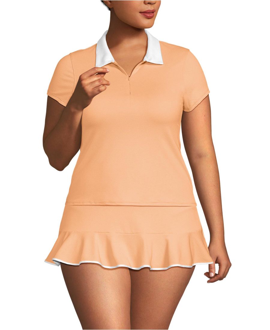 Защитная футболка от солнца большого размера с коротким рукавом и воротником-стойкой UPF 50 из пике Lands' End, Orange mist/white, Белый, Защитная футболка от солнца большого размера с коротким рукавом и воротником-стойкой UPF 50 из пике Lands' End, Orang
Защитная футболка от солнца большого размера с коротким рукавом и воротником-стойкой UPF 50 из пике Lands' End, Orange mist/white, Белый, Защитная футболка от солнца большого размера с коротким рукавом и воротником-стойкой UPF 50 из пике Lands' End, Orang