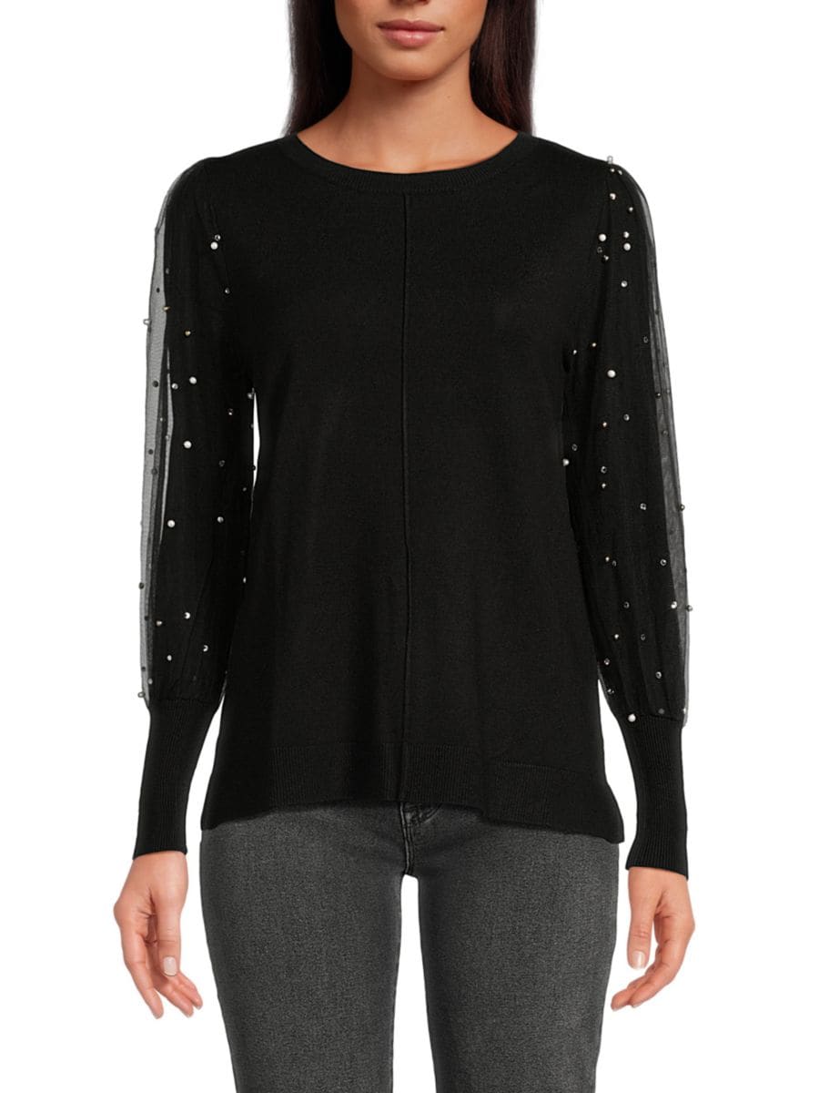 Топ с декорированными рукавами Joseph A, черный
Топ с декорированными рукавами Joseph A, черный