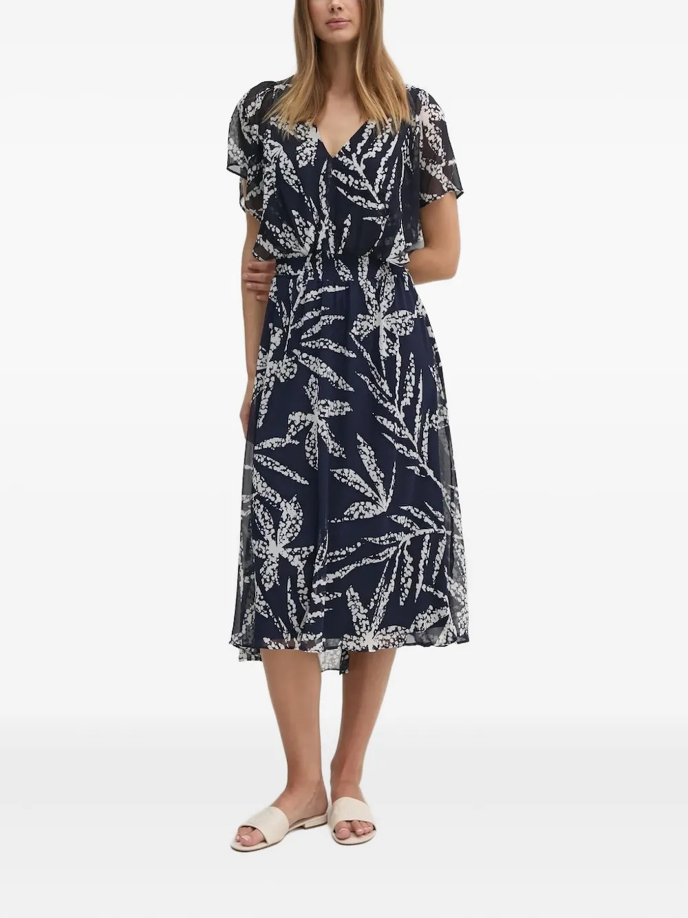 Платье миди с принтом листьев DKNY, синий
Платье миди с принтом листьев DKNY, синий