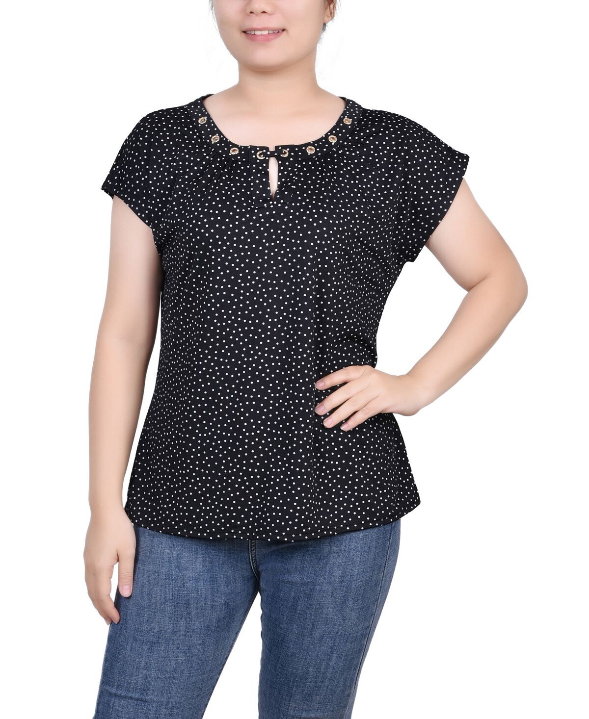 Женский топ missy с короткими рукавами и объемными рукавами NY Collection, мульти
Женский топ missy с короткими рукавами и объемными рукавами NY Collection, мульти