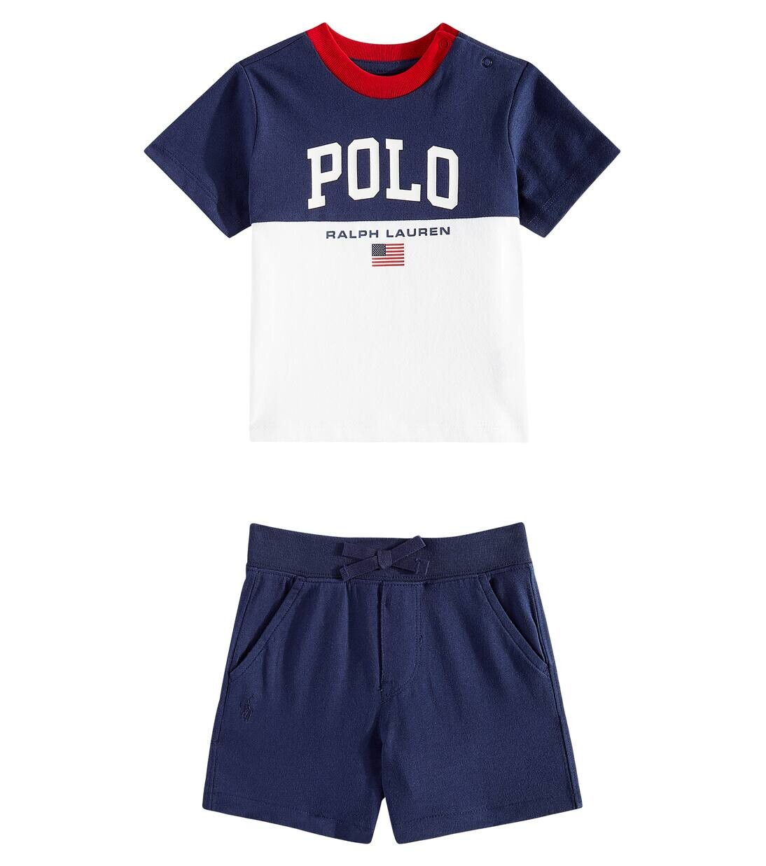 Комплект из хлопковой футболки и шорт с логотипом для малышей Polo Ralph Lauren Kids
Комплект из хлопковой футболки и шорт с логотипом для малышей Polo Ralph Lauren Kids