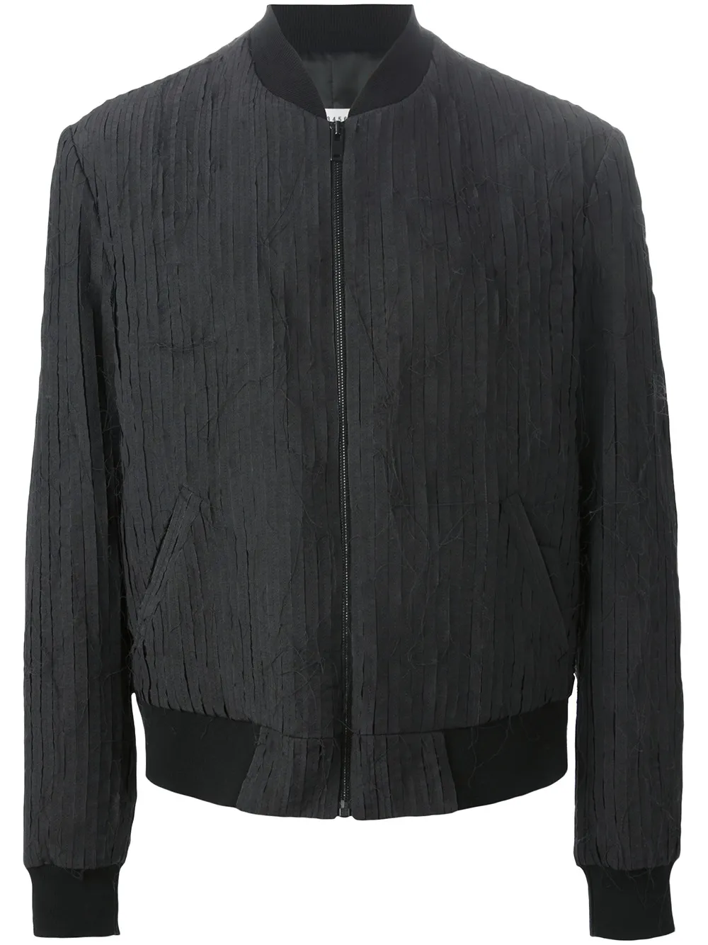 Куртка-бомбер с полосатыми панелями MAISON MARGIELA, черный 
Куртка-бомбер с полосатыми панелями MAISON MARGIELA, черный